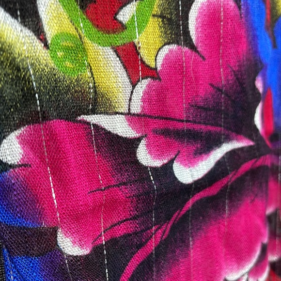 ED HARDY by Christian Audigier Cotton Scarf dragons floral gemstone - Picture 14 of 16